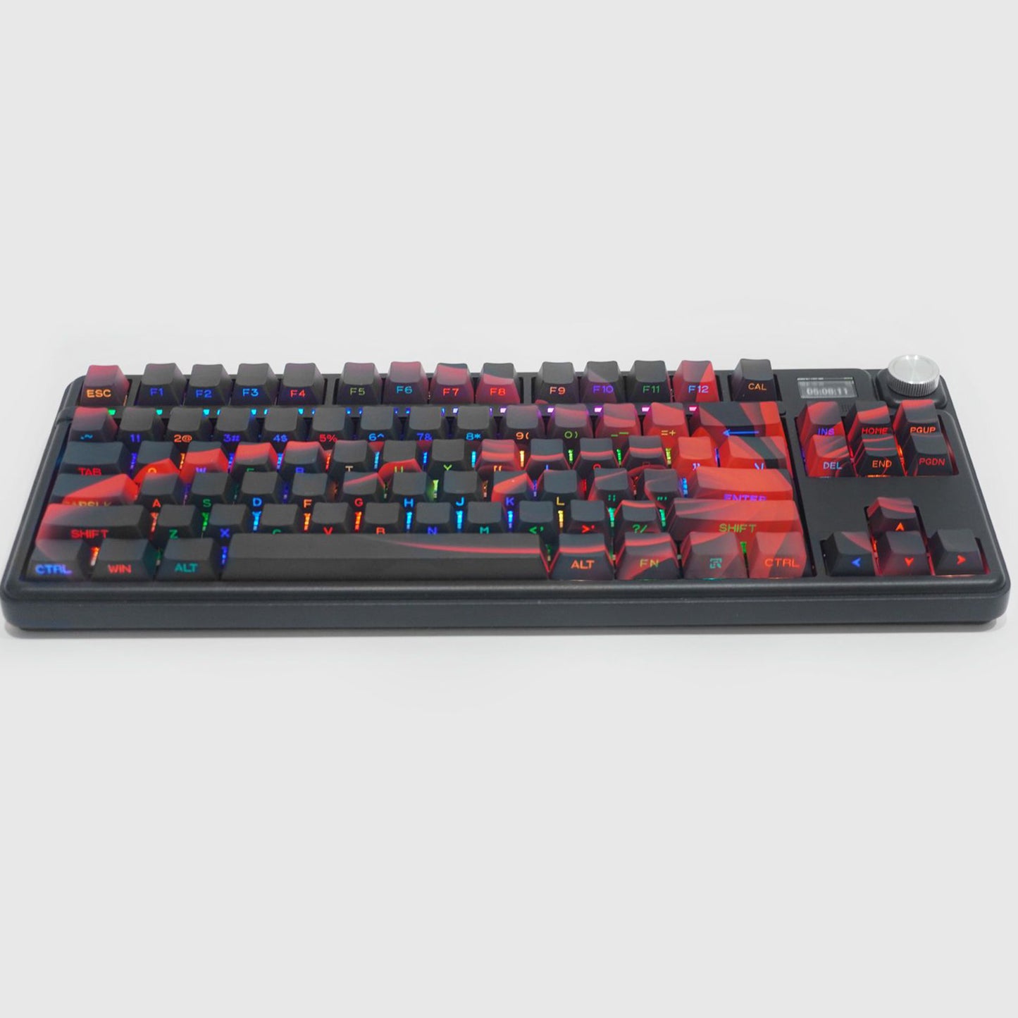 YMDK Earth Magnetic Field Series Keycaps 128 keycap Cherry Profile Sidelit Shine Through Dye Sub Thick PBT Keycaps for MX Mechanical keyboard