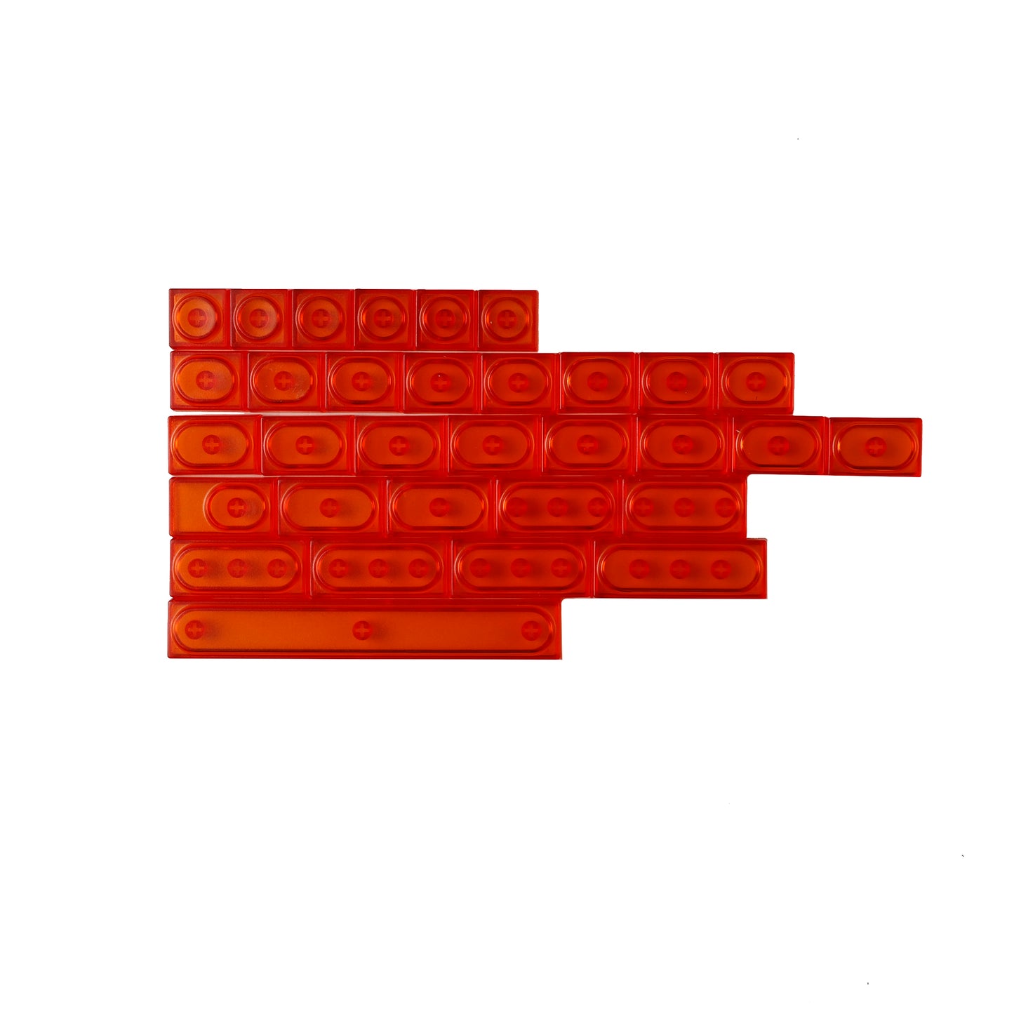 YMDK Blocks Keycap 32 Keys Modifiers Novelty Keys Keycaps Set Transparent Frosted Key Cap PC for MX Switches Mechanical Keyboard