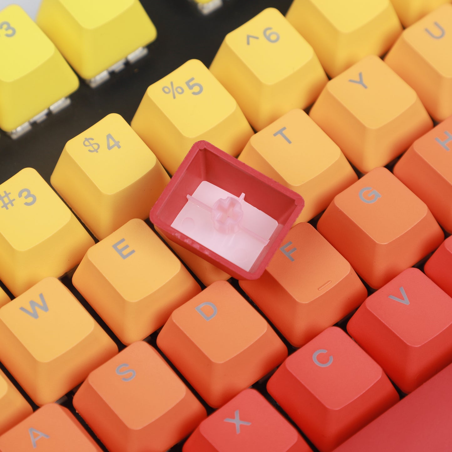 122 Orange Red Gradient Backlit Keycaps(Double Shot OEM Profile/104 87 84 68 Using)