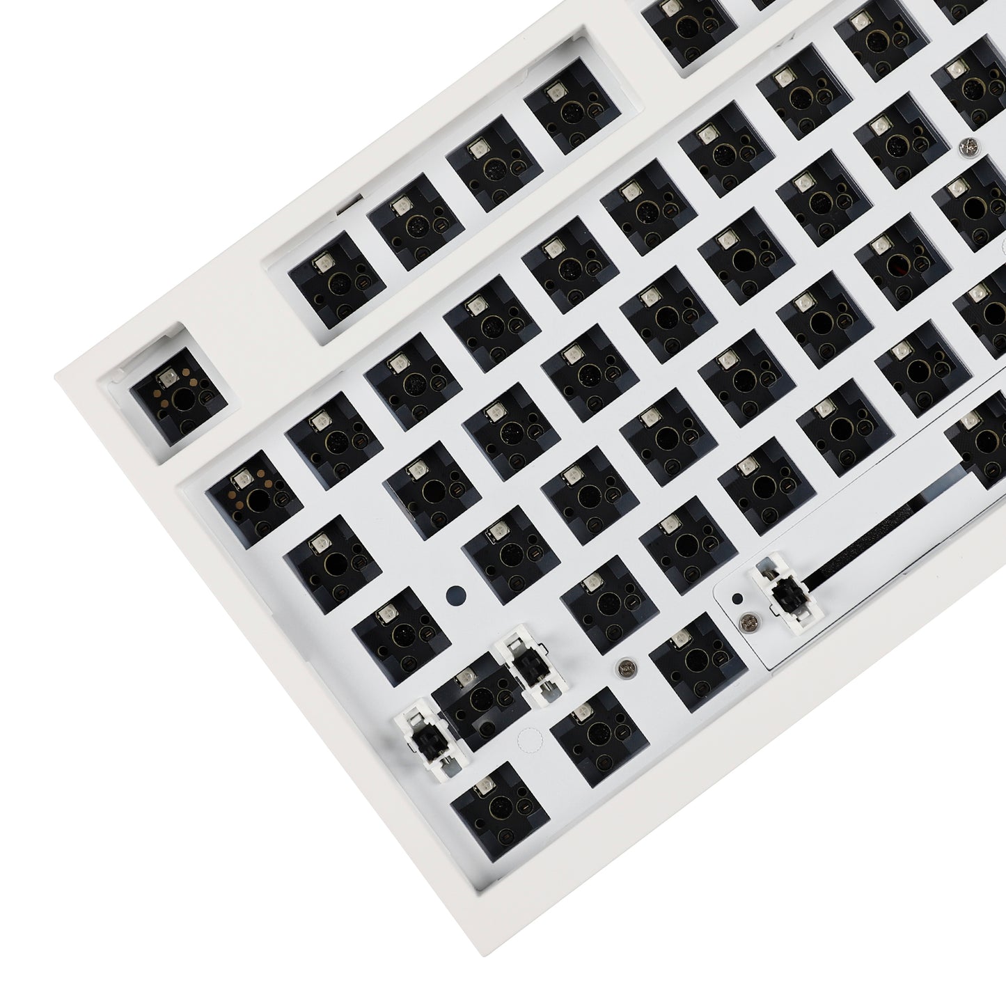 GK75 Triple-Mode 4 Knobs Plastic Case Gasket RGB Hot Swappable Macro Programmable Bluetooth Wired 2.4G Mechanical Keyboard Barebone