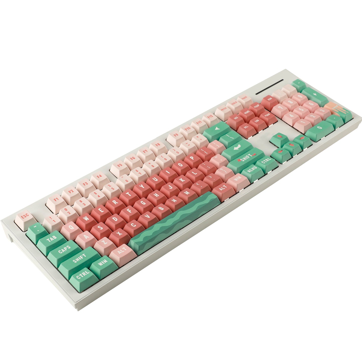 YMDK Watermelon Theme Cherry Profile 127 Keycaps(1.7mm Thick PBT Dye Sub )