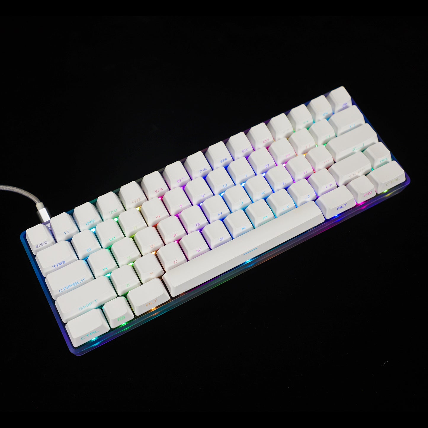 YMDK White Black SideLit 134 Keycaps(Double Shot OEM Profile/108 TKL 61 65% NJ80 NCR80 84 96 Using)