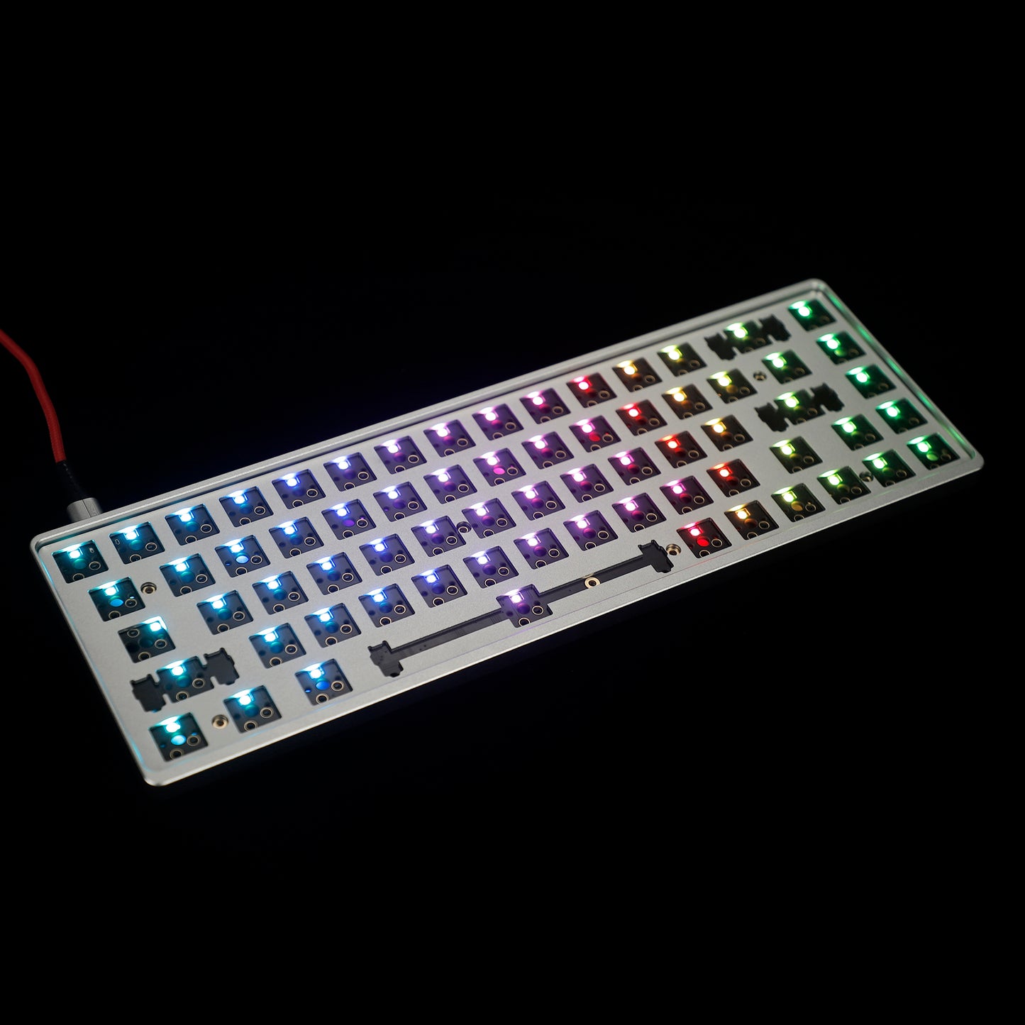 YMD68 YMD-65% ZJ68 RGB Aluminum Kit(Hotswap North Facing/VIA VIAL Fully Programmable)