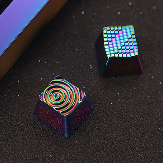 YMDK Matrix Water Droplet Personalized Keycaps Zinc Aluminum Alloy Metal Grain Key Caps Novel Cool for MX Mechanical Keyboard