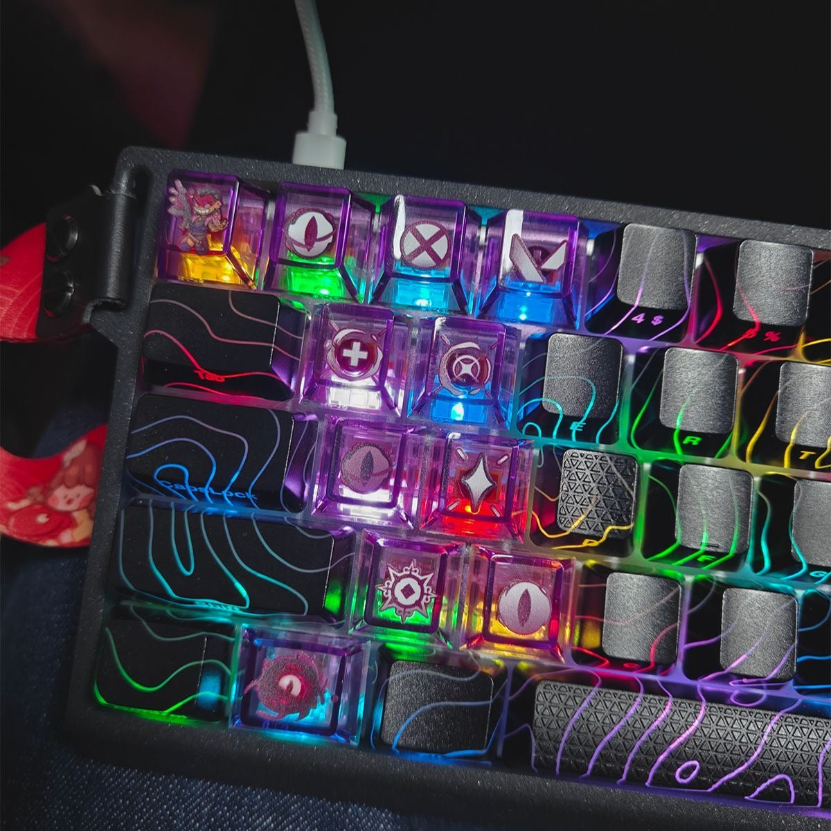 YMDK 11 Additional Keys DIY Windbreaker Crossbow Theme PC Transparent Cherry Profile Shine Through Keycaps For MX Mechanical Keyboard