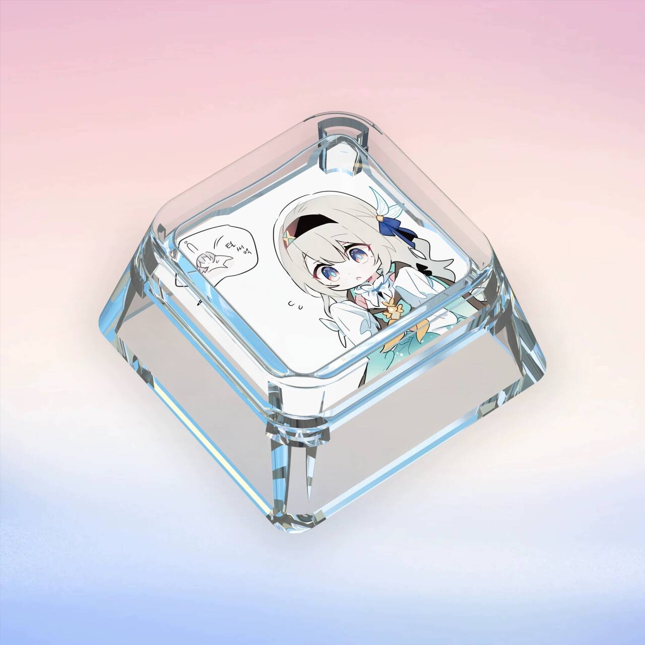 YMDK Firefly Theme Keycaps Cute Anime Two-dimensional Personality Keycap Single Light-transmitting PC Clip-on Key Caps for MX Mechanical Keyboard