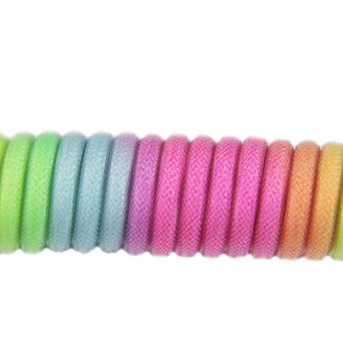 Type A to C Aviator Data Line 150cm Coiled Spring Braided Cable