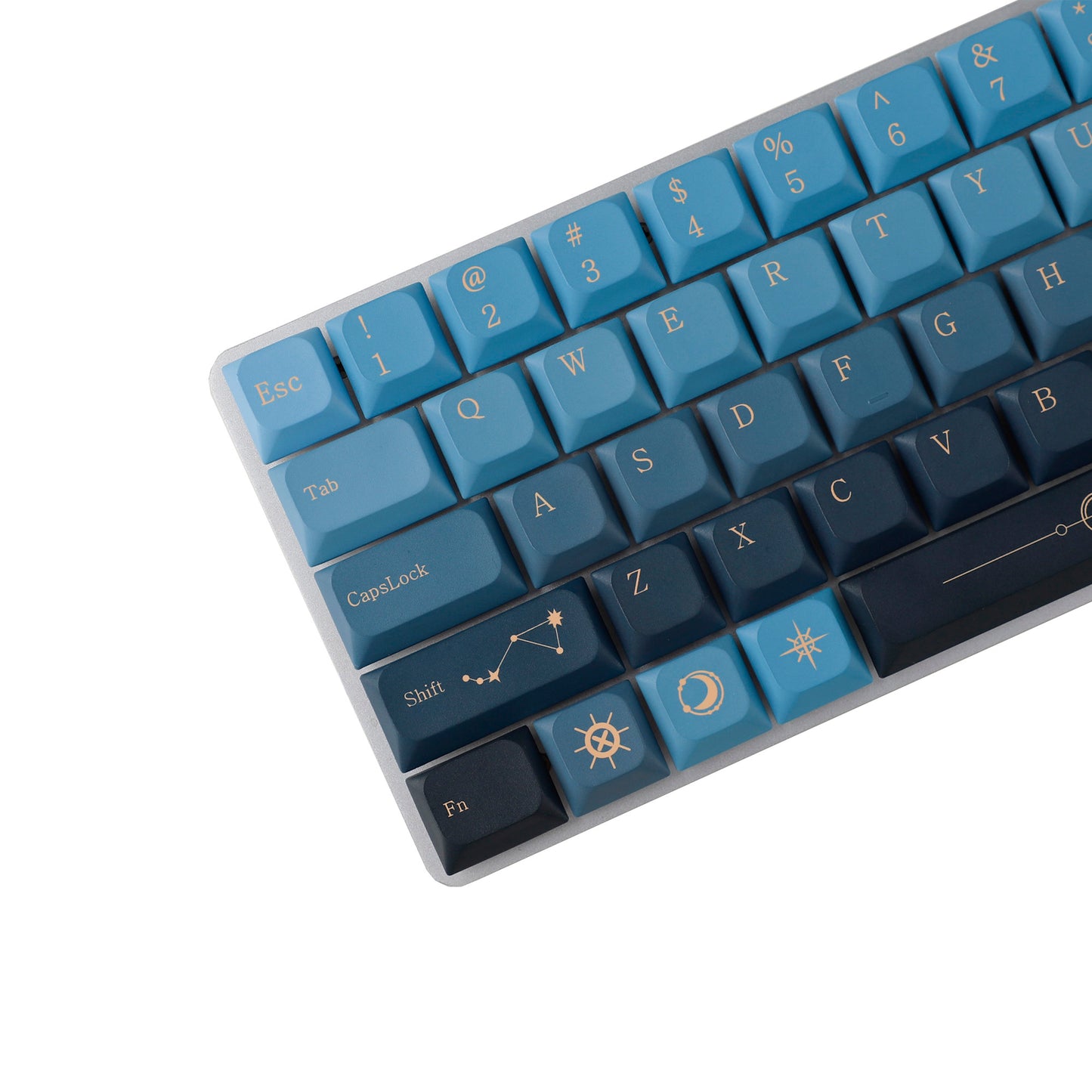 YMDK 127 Ultra-slim Starry Stars Mx Low Profile Dye Sub PBT Keycaps For Mx 61 64 68 75 84 87 96 108 Layout Mechanical Keyboard