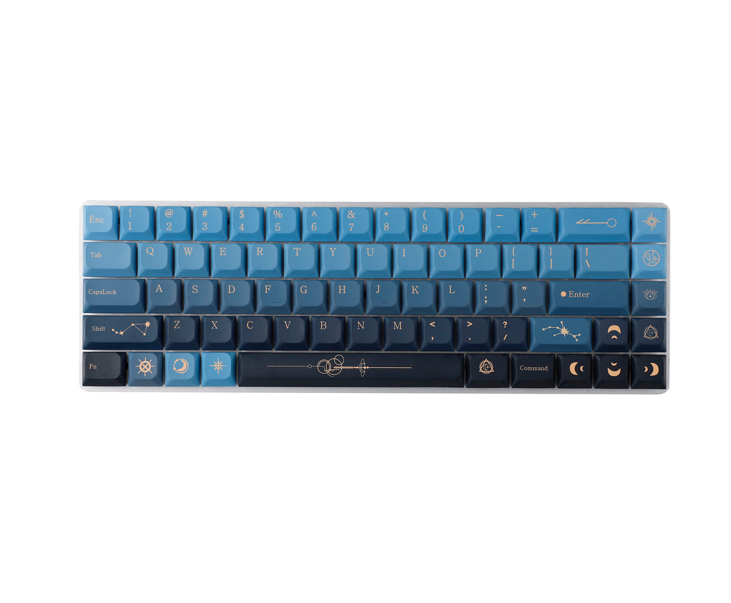 YMDK 127 Ultra-slim Starry Stars Mx Low Profile Dye Sub PBT Keycaps For Mx 61 64 68 75 84 87 96 108 Layout Mechanical Keyboard