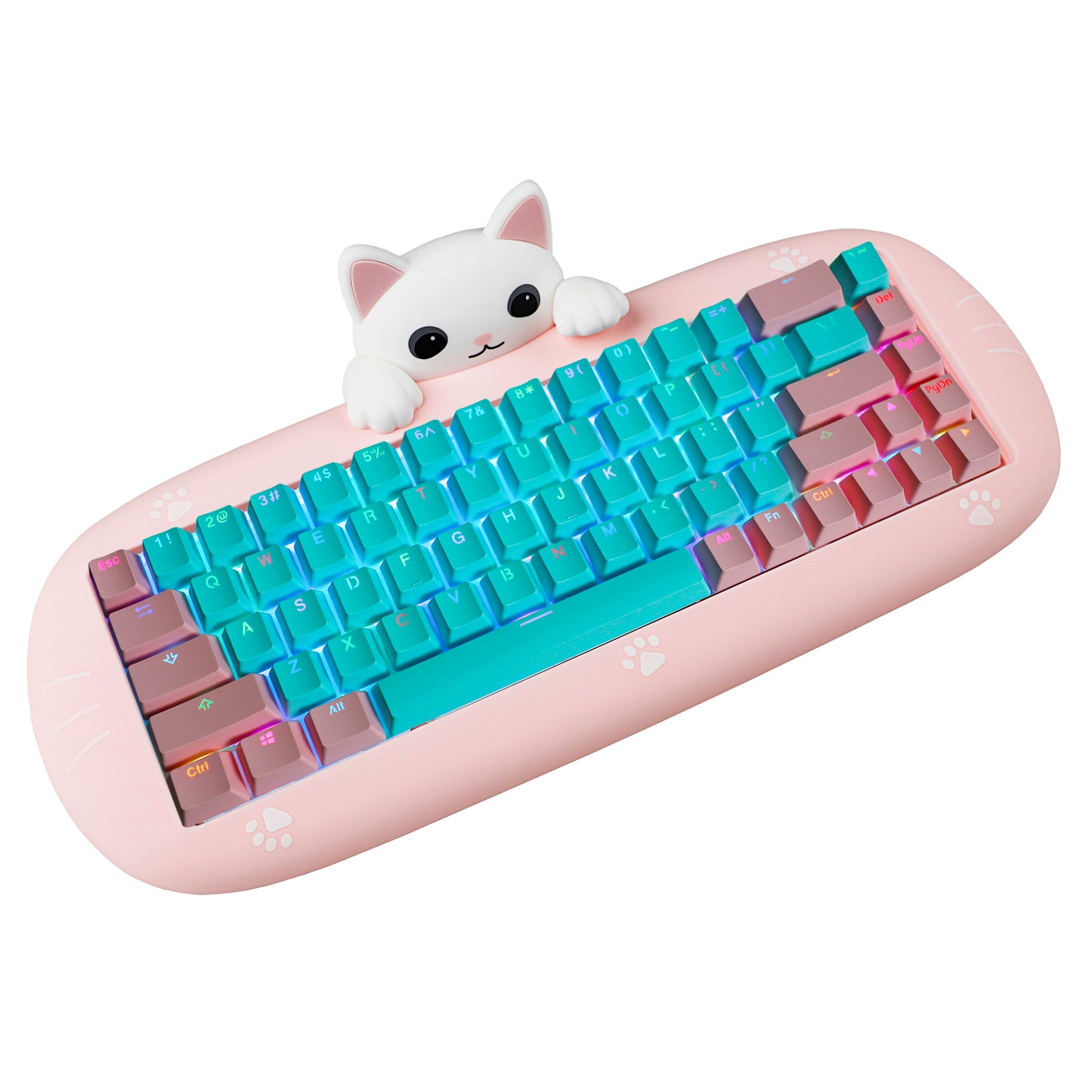 YMDK Meow68 keyboard Cat Custom Triple-Mode RGB Hot Swappable meow 68 Fully Mechanical Keyboard(Support Macro Programmable Bluetooth&Wired&2.4G)
