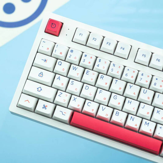YMDK Red and Blue Color Keycaps 142 Keys MDA Profile PBT Dye Sublimation for mechanical keyboard