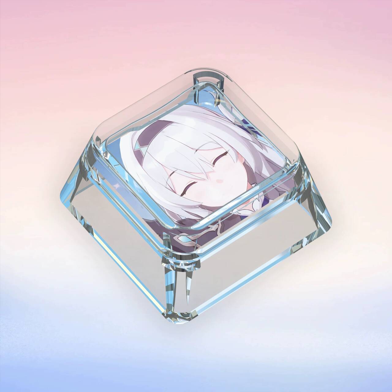 YMDK Firefly Theme Keycaps Cute Anime Two-dimensional Personality Keycap Single Light-transmitting PC Clip-on Key Caps for MX Mechanical Keyboard