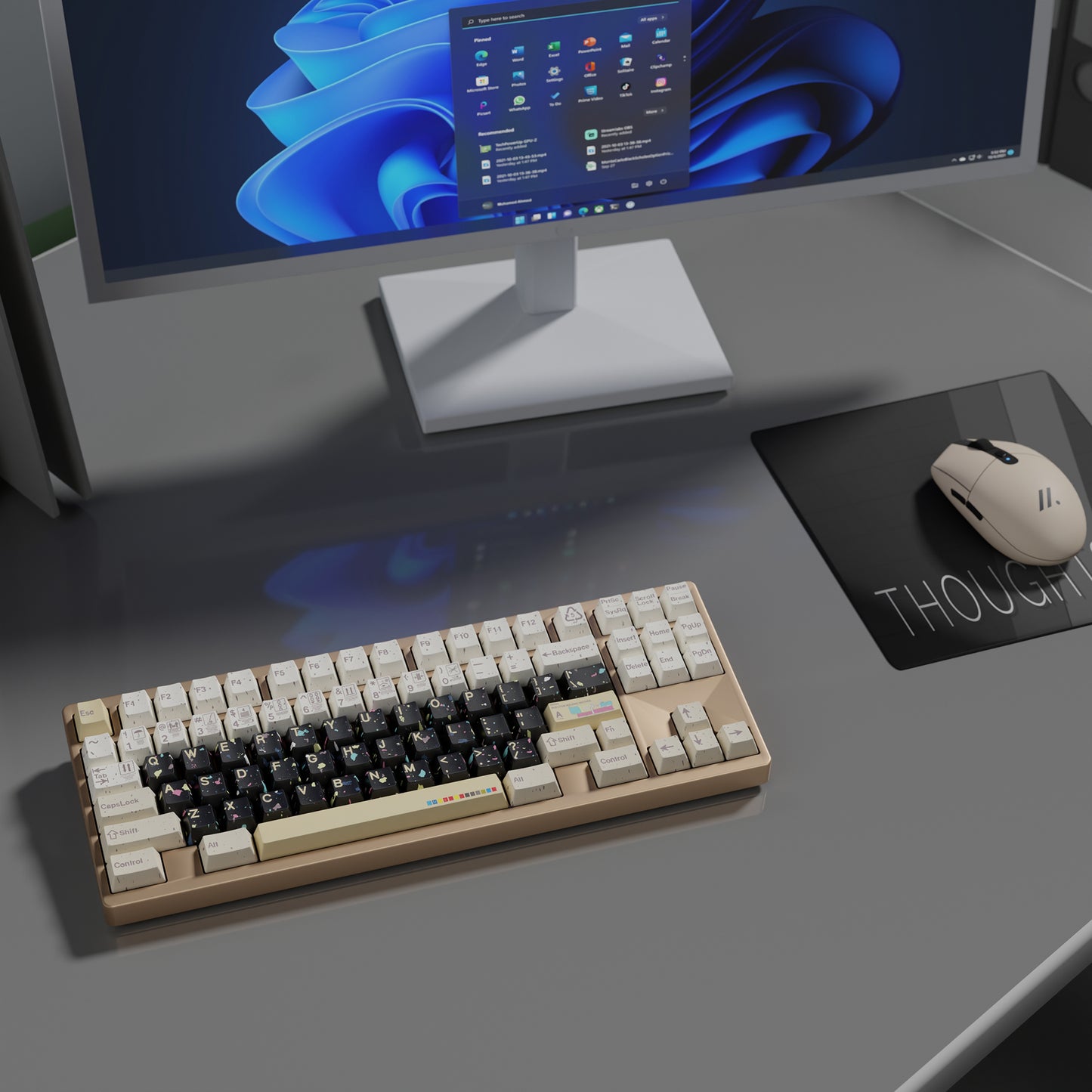 YMDK Industrial Injection Molded 141 Keys PBT Keycap Dye Sub Cherry Profile Colorful Design Custom Keycaps for MX Mechanical Keyboards
