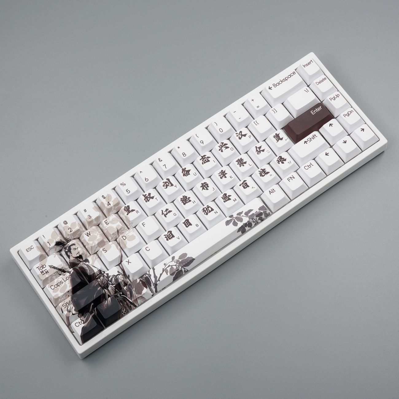 YMDK Ancient China Three Kingdoms Hero Theme Keycaps 75 Keys Cherry Profile Dye Sublimation Thick PBT Keycaps for 60/61/63/64/68 Mechanical Keyboard