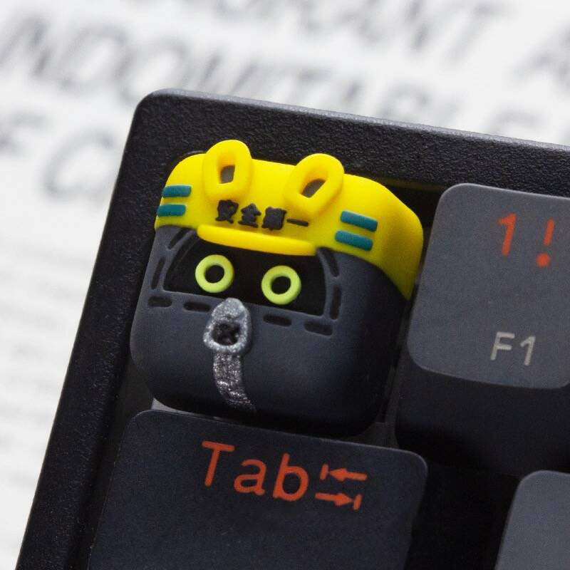YMDK Rabbit Shark Personalized Keycaps Cute Cartoon Novel Homemade Resin Art Keycaps for MX Mechanical Keyboard