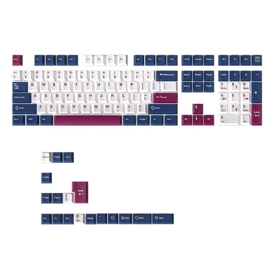 YMDK 126 Keys Blue Mecha Theme Keycaps Cherry Profile PBT Dye Sub Keycaps Cool Custom Key Caps for MX Mechanical Keyboards