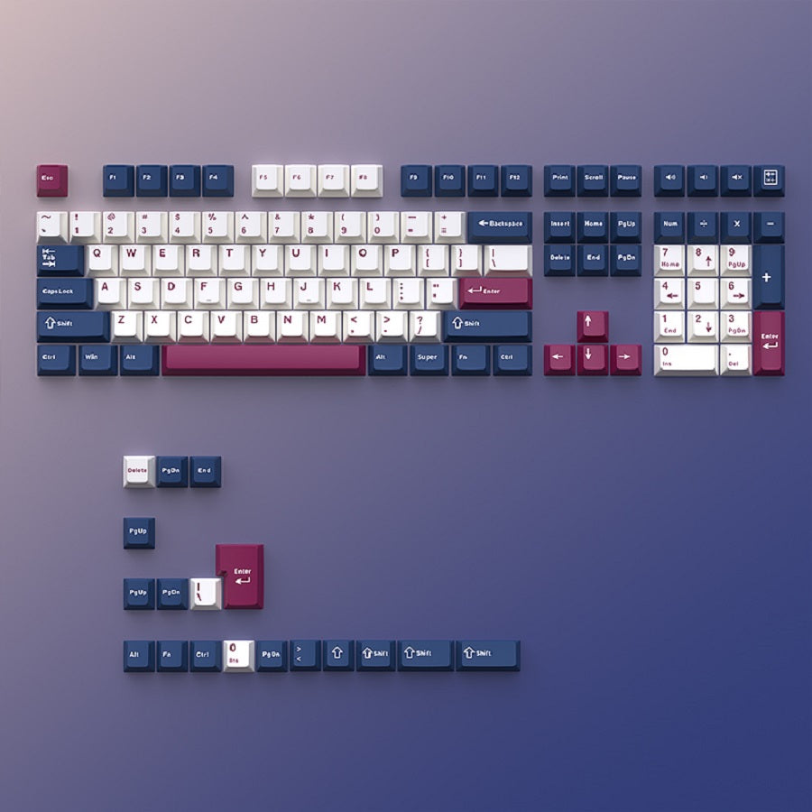 YMDK 126 Keys Blue Mecha Theme Keycaps Cherry Profile PBT Dye Sub Keycaps Cool Custom Key Caps for MX Mechanical Keyboards