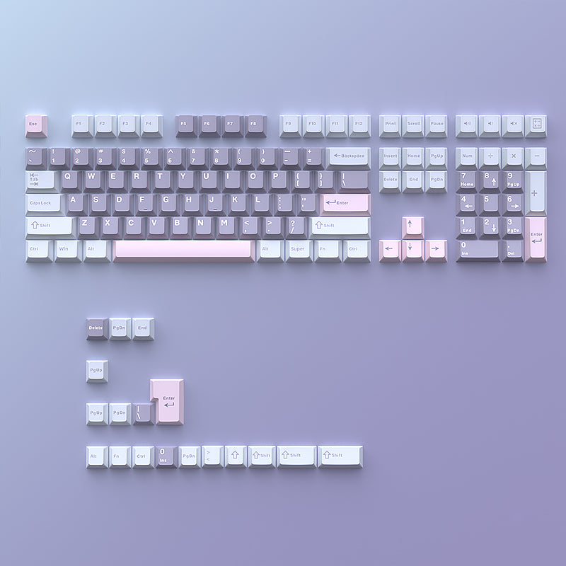 YMDK Macarons Theme Keycaps 126 Keys Cherry Profile PBT Dye Sub Keycaps Cool Custom Key Caps for MX Mechanical Keyboards
