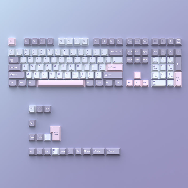 YMDK Macarons Theme Keycaps 126 Keys Cherry Profile PBT Dye Sub Keycaps Cool Custom Key Caps for MX Mechanical Keyboards