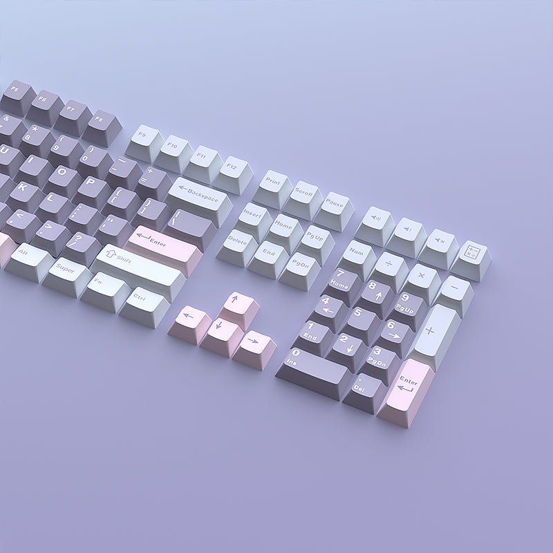 YMDK Macarons Theme Keycaps 126 Keys Cherry Profile PBT Dye Sub Keycaps Cool Custom Key Caps for MX Mechanical Keyboards
