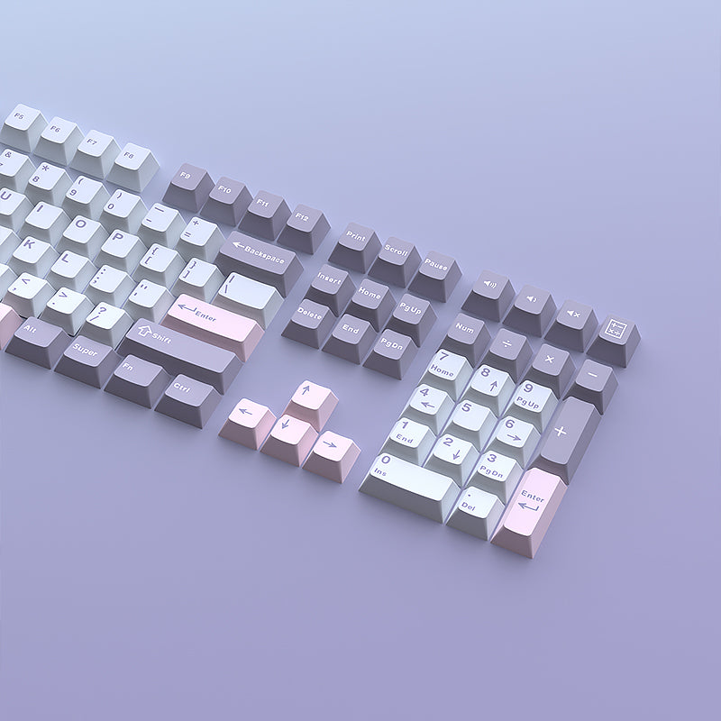 YMDK Macarons Theme Keycaps 126 Keys Cherry Profile PBT Dye Sub Keycaps Cool Custom Key Caps for MX Mechanical Keyboards
