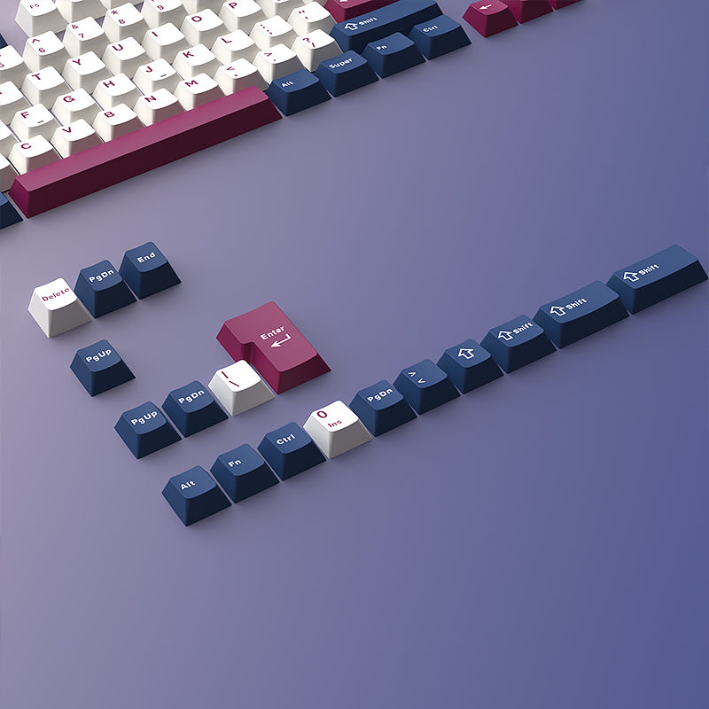 YMDK 126 Keys Blue Mecha Theme Keycaps Cherry Profile PBT Dye Sub Keycaps Cool Custom Key Caps for MX Mechanical Keyboards