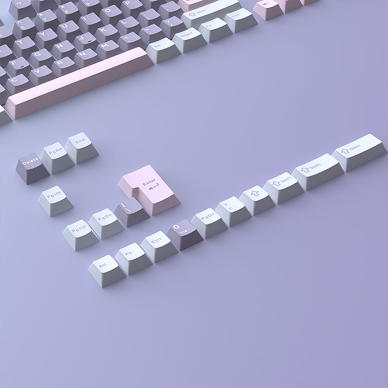 YMDK Macarons Theme Keycaps 126 Keys Cherry Profile PBT Dye Sub Keycaps Cool Custom Key Caps for MX Mechanical Keyboards