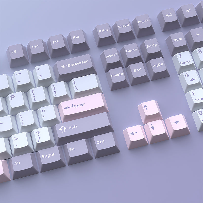YMDK Macarons Theme Keycaps 126 Keys Cherry Profile PBT Dye Sub Keycaps Cool Custom Key Caps for MX Mechanical Keyboards
