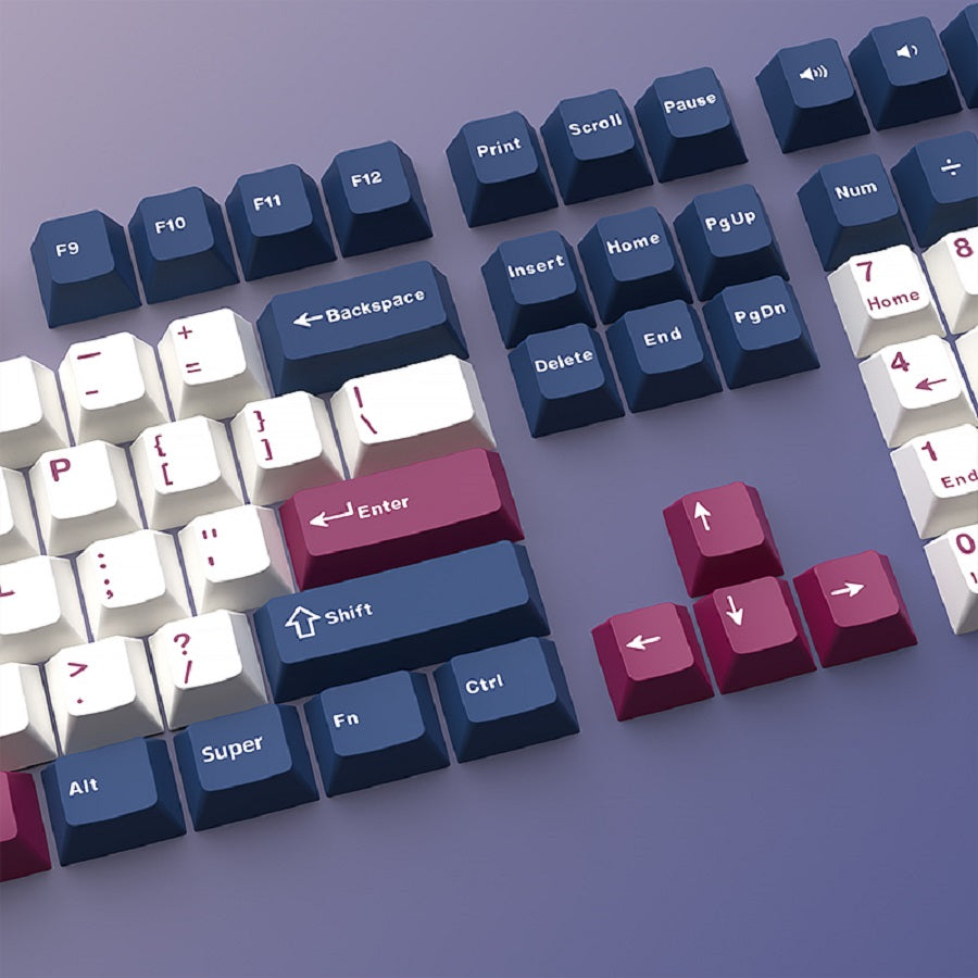 YMDK 126 Keys Blue Mecha Theme Keycaps Cherry Profile PBT Dye Sub Keycaps Cool Custom Key Caps for MX Mechanical Keyboards