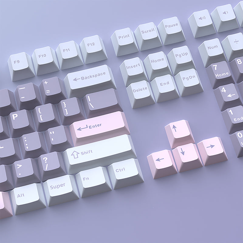 YMDK Macarons Theme Keycaps 126 Keys Cherry Profile PBT Dye Sub Keycaps Cool Custom Key Caps for MX Mechanical Keyboards