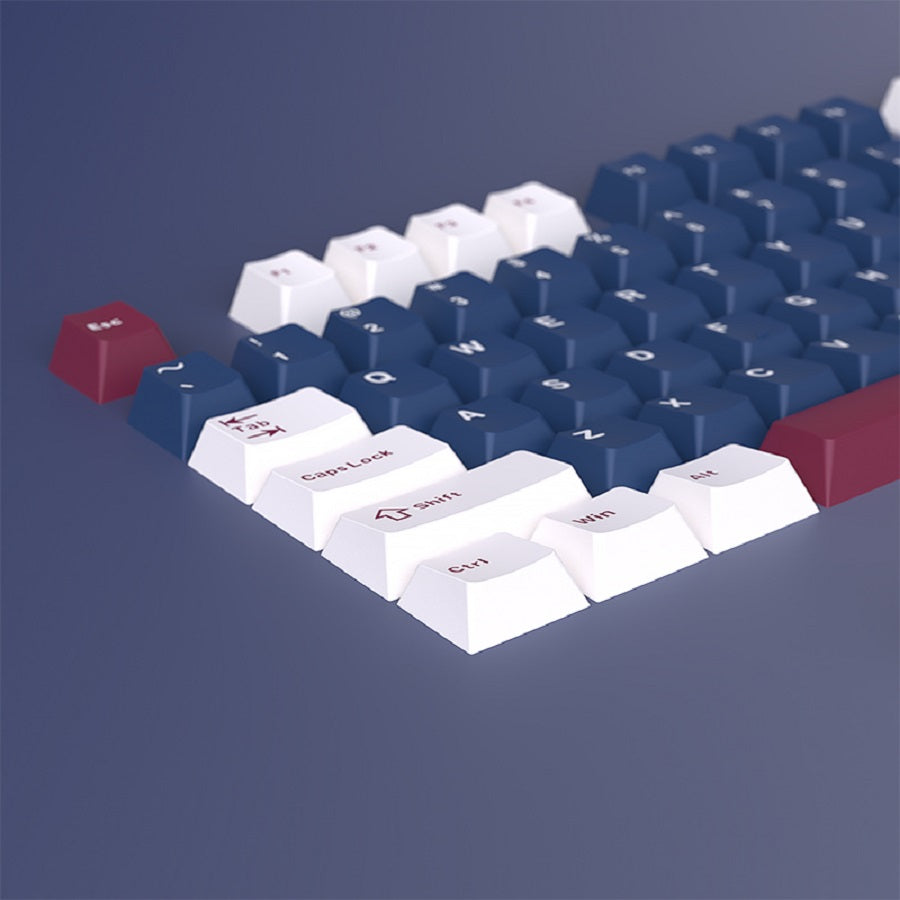 YMDK 126 Keys Blue Mecha Theme Keycaps Cherry Profile PBT Dye Sub Keycaps Cool Custom Key Caps for MX Mechanical Keyboards