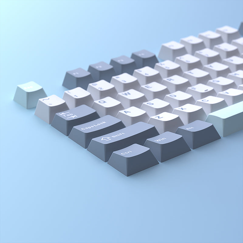 YMDK Cloud Lake Theme Keycaps 126 Keys Cherry Profile PBT Dye Sub Keycaps Custom Key Caps for MX Mechanical Keyboards