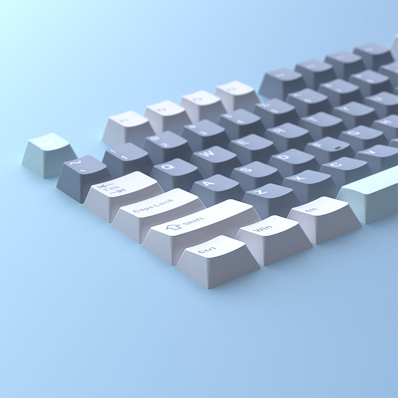 YMDK Cloud Lake Theme Keycaps 126 Keys Cherry Profile PBT Dye Sub Keycaps Custom Key Caps for MX Mechanical Keyboards