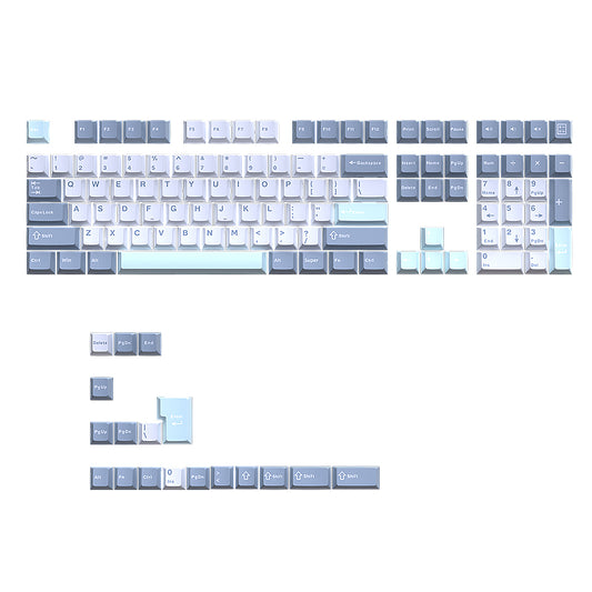 YMDK Cloud Lake Theme Keycaps 126 Keys Cherry Profile PBT Dye Sub Keycaps Custom Key Caps for MX Mechanical Keyboards