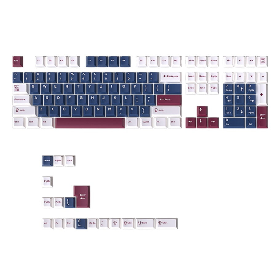 YMDK 126 Keys Blue Mecha Theme Keycaps Cherry Profile PBT Dye Sub Keycaps Cool Custom Key Caps for MX Mechanical Keyboards