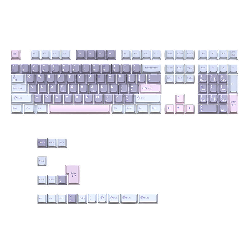 YMDK Macarons Theme Keycaps 126 Keys Cherry Profile PBT Dye Sub Keycaps Cool Custom Key Caps for MX Mechanical Keyboards