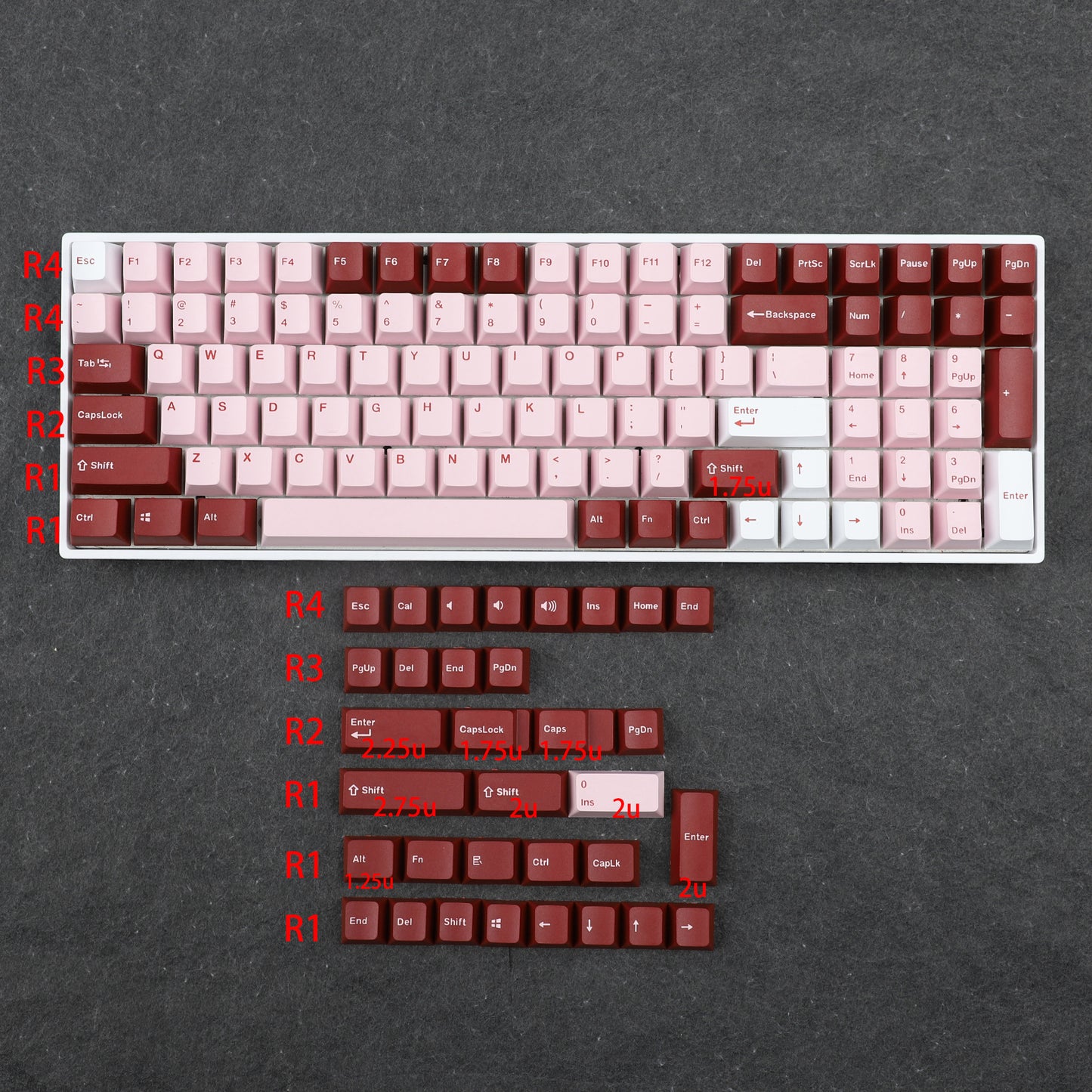 YMDK Darling 126 Keycaps(OEM Profile Double Shot PBT/104 96 87 84 68 64 61 GMMK Using)