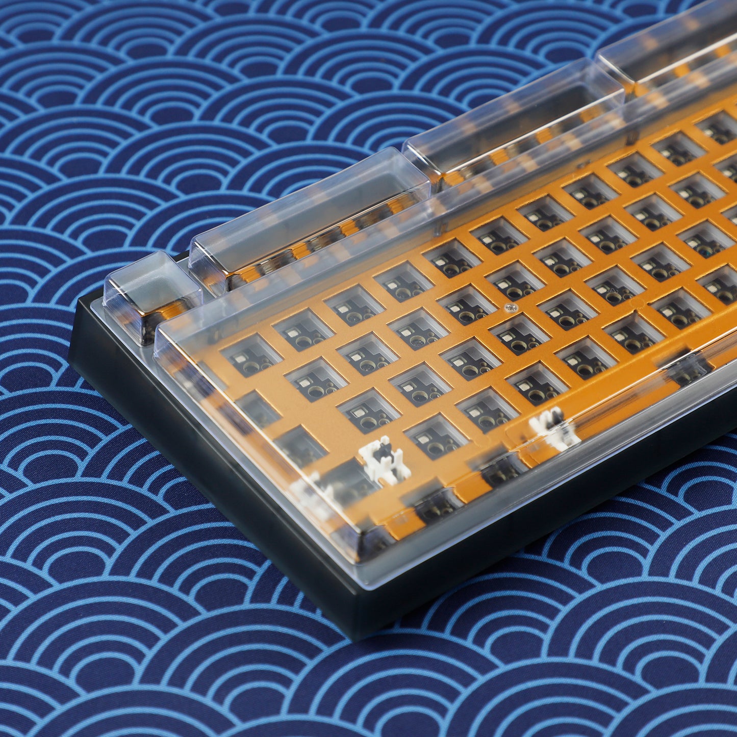 GK980 Plastic Triple-Mode 4 Knobs Gasket RGB Hot Swappable Macro Programmable Bluetooth Wired 2.4G Mechanical Keyboard  Kit