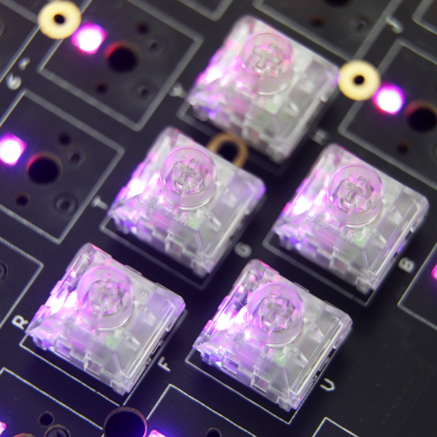 Kailh Box Jellyfish Switches(RGB SMD Linear 60g/5pin Self lubricating Transparent)