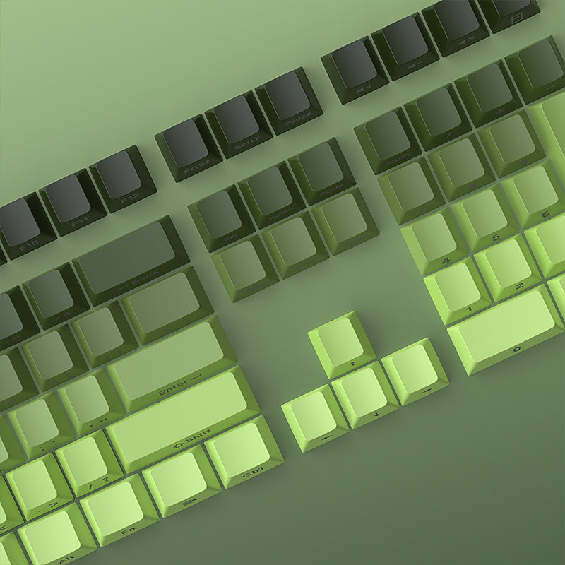 YMDK Gradient Keycaps Side-lit Thick PBT Keycap Shine Through OEM Profile Dye Sub 134 Key Set OEM Profile Double Shot Custom Key Cap for MX Mechanical Keyboards