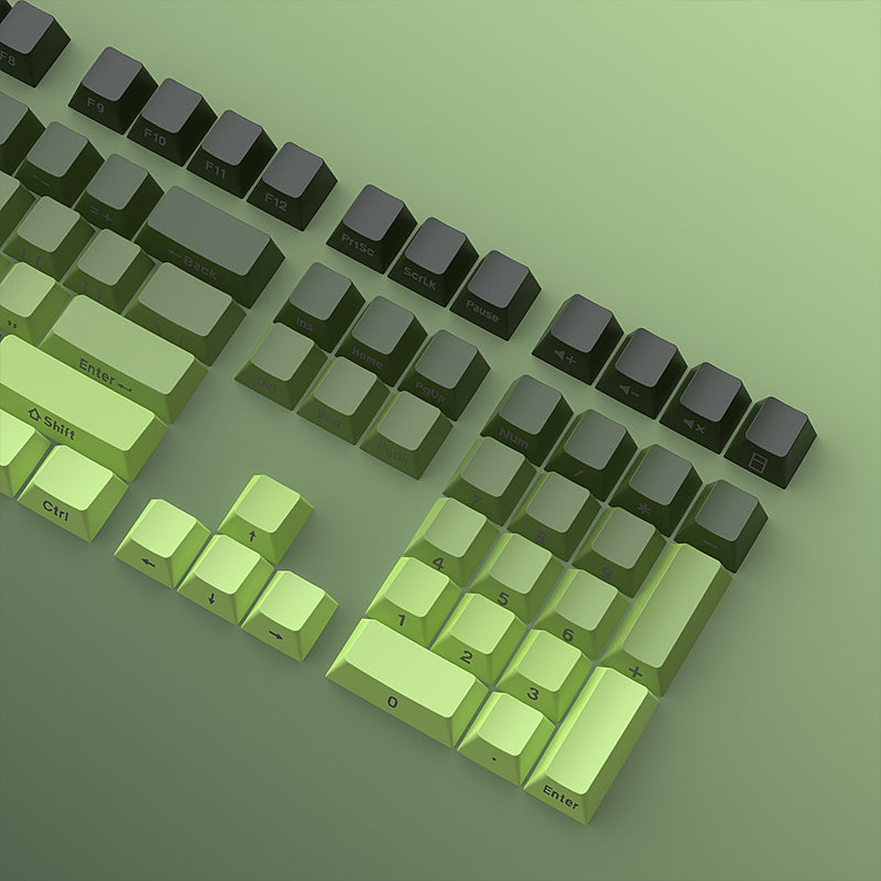 YMDK Gradient Keycaps Side-lit Thick PBT Keycap Shine Through OEM Profile Dye Sub 134 Key Set OEM Profile Double Shot Custom Key Cap for MX Mechanical Keyboards
