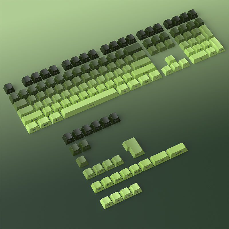 YMDK Gradient Keycaps Side-lit Thick PBT Keycap Shine Through OEM Profile Dye Sub 134 Key Set OEM Profile Double Shot Custom Key Cap for MX Mechanical Keyboards