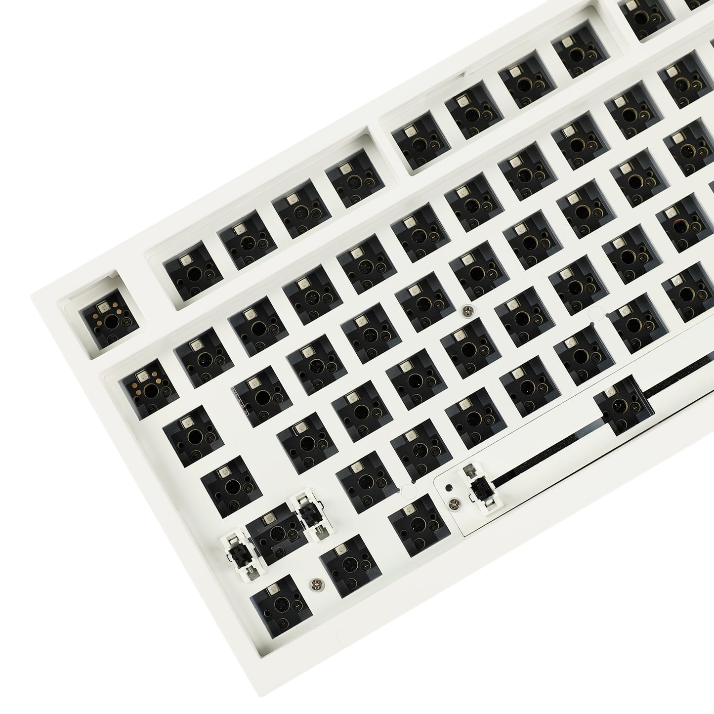 GK980 Plastic Triple-Mode 4 Knobs Gasket RGB Hot Swappable Macro Programmable Bluetooth Wired 2.4G Mechanical Keyboard  Kit