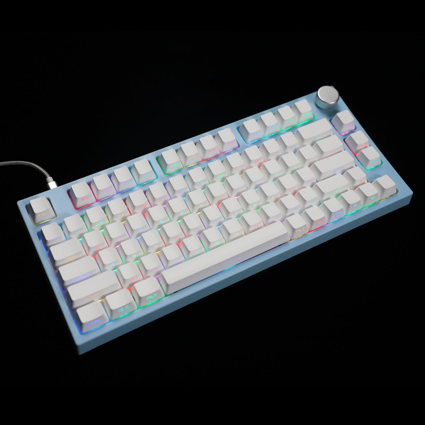 YMDK White Black SideLit 134 Keycaps(Double Shot OEM Profile/108 TKL 61 65% NJ80 NCR80 84 96 Using)