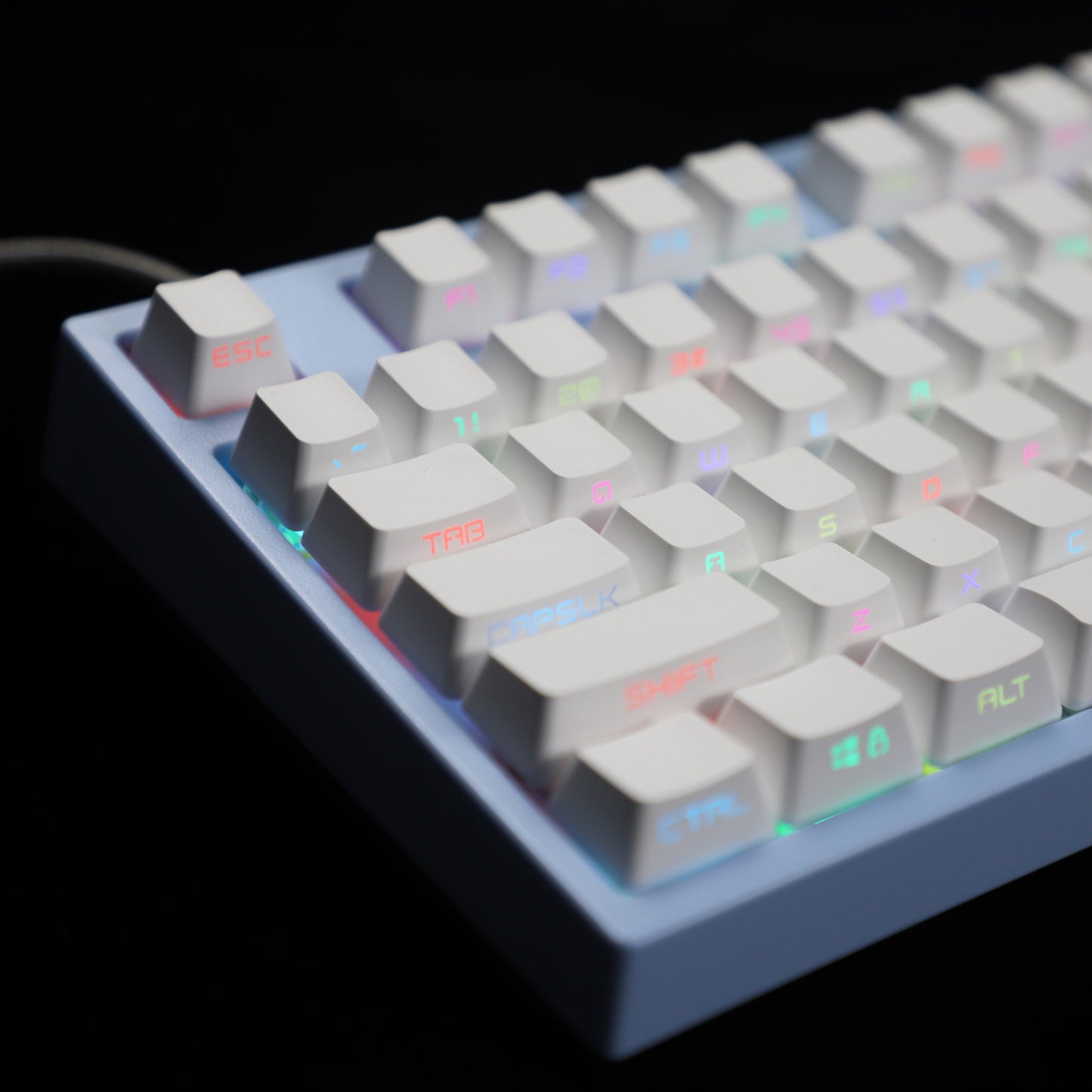 YMDK White Black SideLit 134 Keycaps(Double Shot OEM Profile/108 TKL 61 65% NJ80 NCR80 84 96 Using)