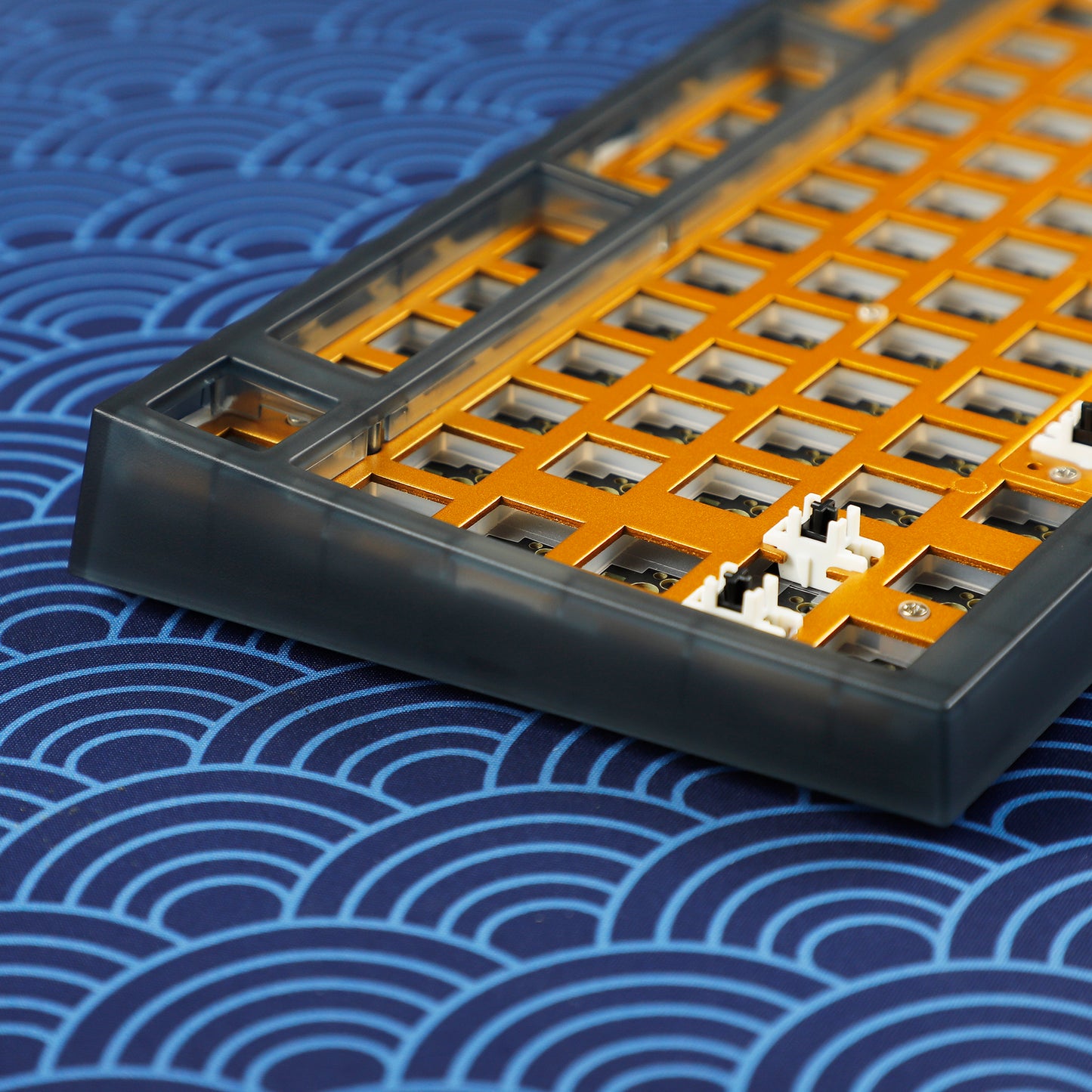 GK980 Plastic Triple-Mode 4 Knobs Gasket RGB Hot Swappable Macro Programmable Bluetooth Wired 2.4G Mechanical Keyboard  Kit