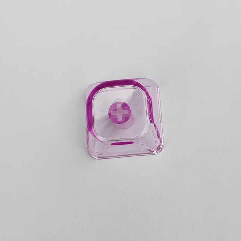 YMDK Gradient Series 1u MOA Profile Keycaps 1 pcs Blank Clear Shine-Through PC for MX Mechanical Keyboard - Red/Pink/Blue/Purple