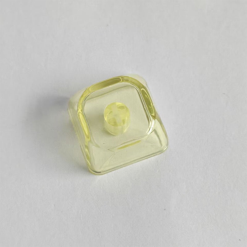 YMDK Gradient Series 1u MOA Profile Keycaps 1 pcs Blank Clear Shine-Through PC for MX Mechanical Keyboard - Red/Pink/Blue/Purple