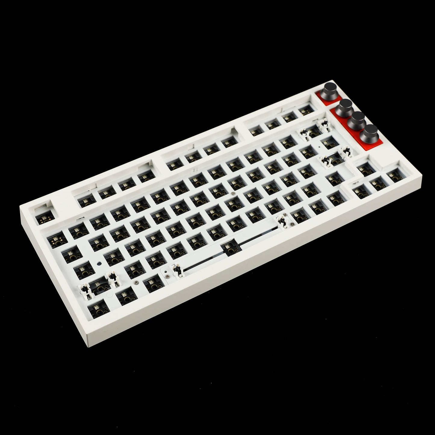 GK75 Triple-Mode 4 Knobs Plastic Case Gasket RGB Hot Swappable Macro Programmable Bluetooth Wired 2.4G Mechanical Keyboard Barebone
