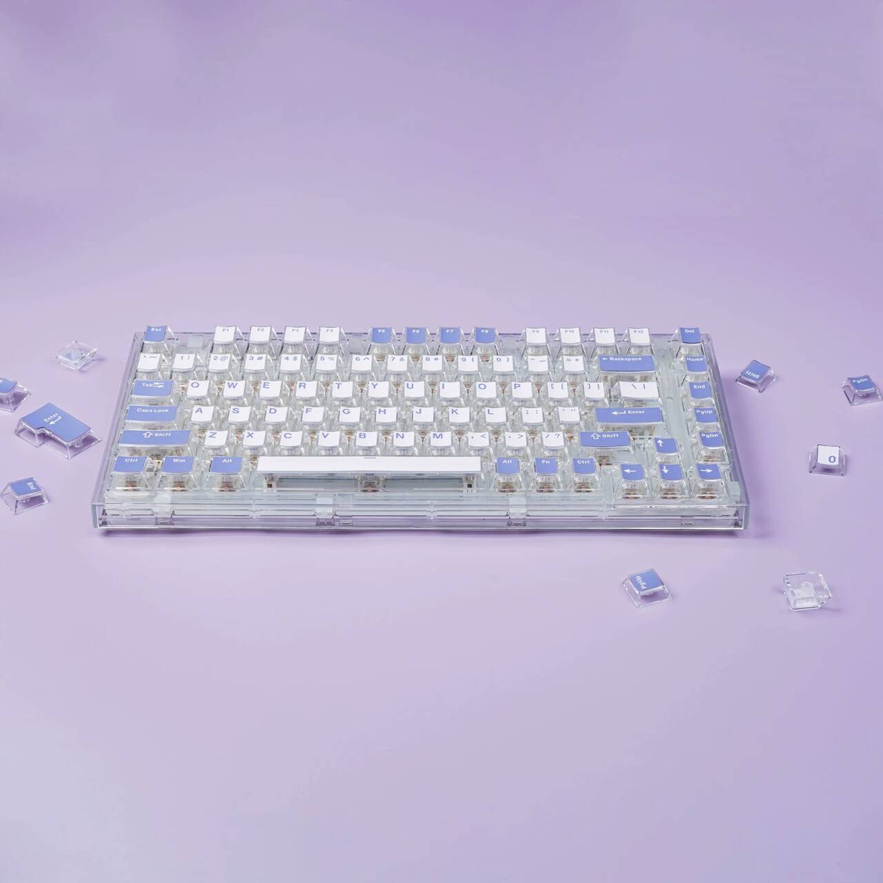 YMDK Water Cube Complete Set Keycaps Personalized Four-sided Light-transmitting Keycap Cherry Profile PBT PC for MX Mechanical Keyboard